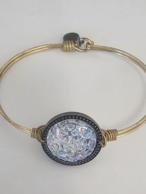 Lucia + Danni Gold-Tone Bracelet with Iridescent Round Medallion Bracelet